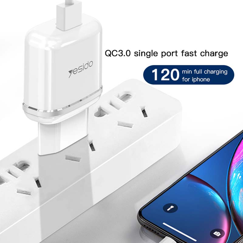 شارژر دیواری فست شارژ Yesido YC25 QC3 18W