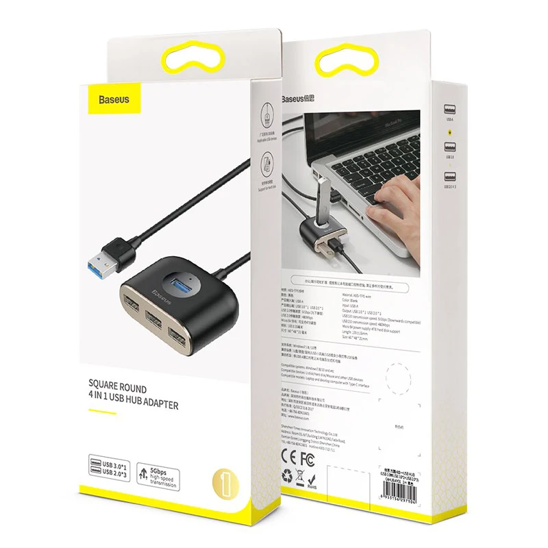 هاب 4 پورت USB 3.0 باسئوس Square Round CAHUB-AY01