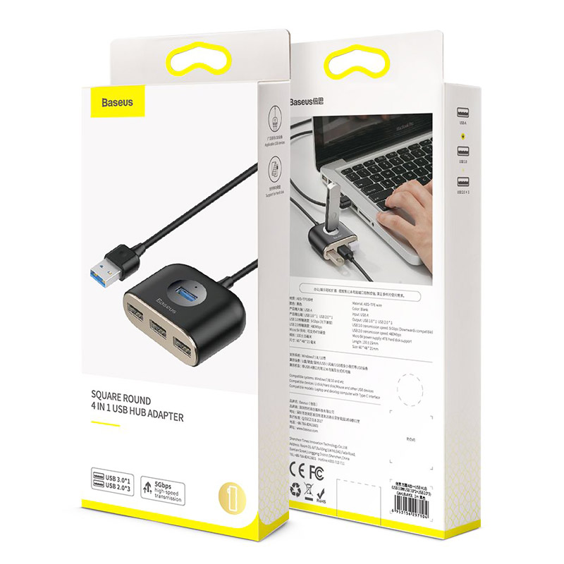 هاب 4 پورت USB 3.0 باسئوس Square Round CAHUB-AY01