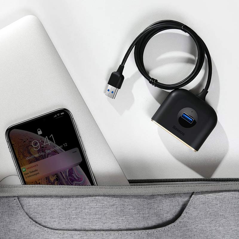 هاب 4 پورت USB 3.0 باسئوس Square Round CAHUB-AY01