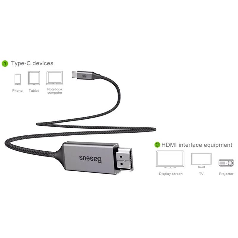 کابل تبدیل Baseus CATSY-0G Type-C to HDMI 1.8m