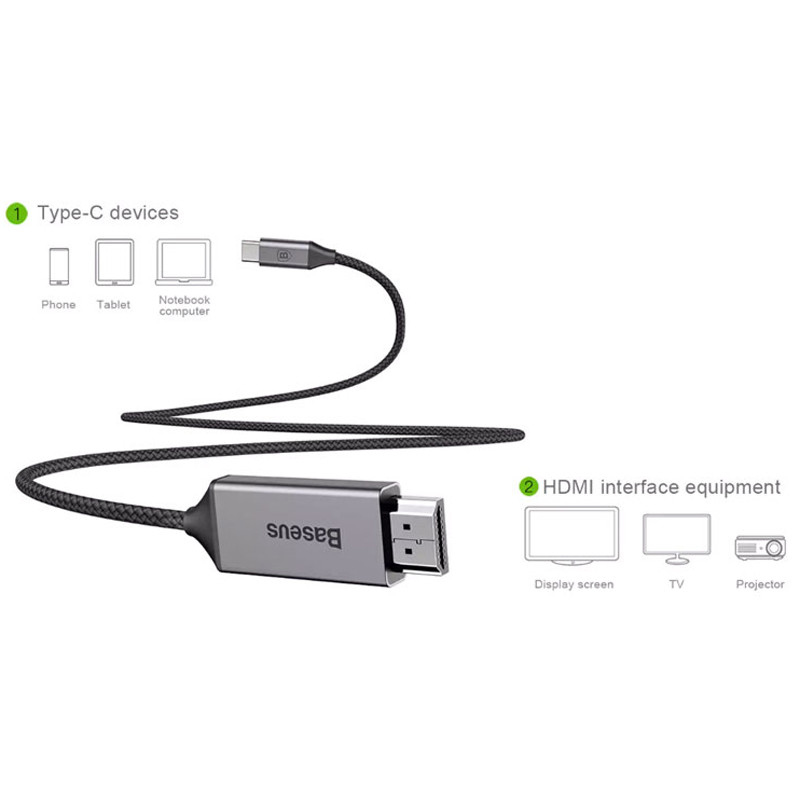 کابل تبدیل Baseus CATSY-0G Type-C to HDMI 1.8m