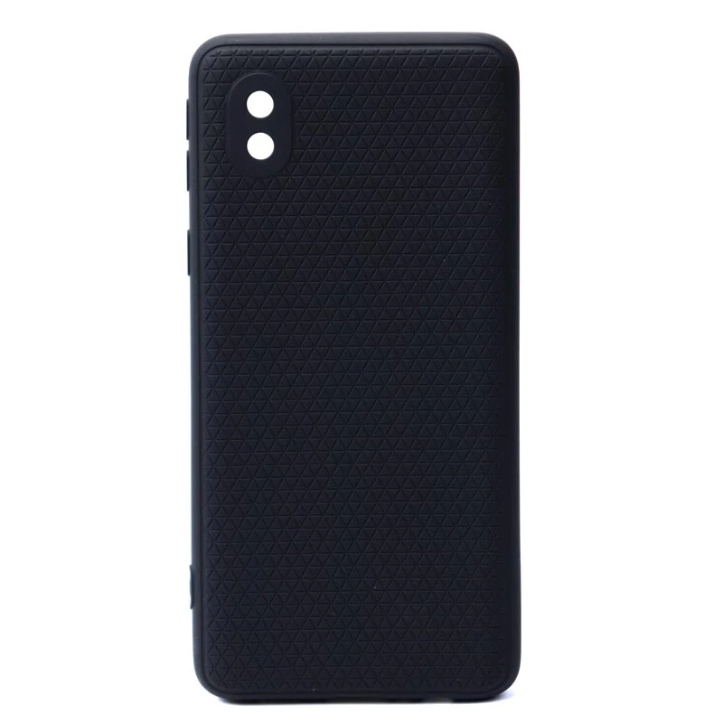 قاب ژله ای سامسونگ Galaxy A01 Core شطرنجی محافظ لنزدار مشکی