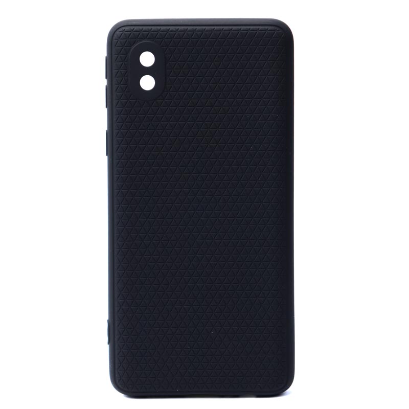 قاب ژله ای شطرنجی محافظ لنز دار Samsung A01 Core مشکی