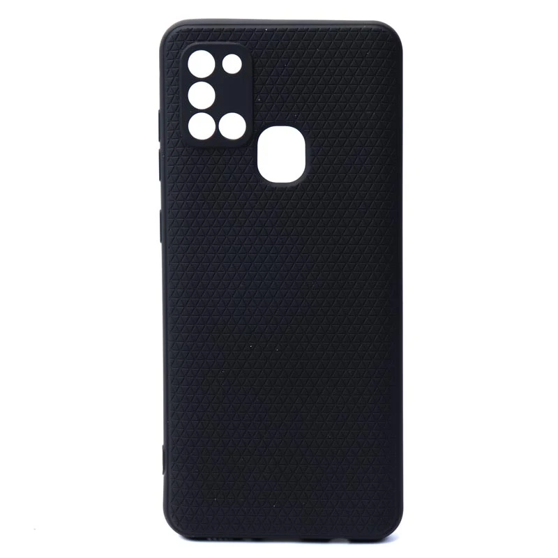 قاب ژله ای سامسونگ Galaxy A21s شطرنجی محافظ لنزدار مشکی