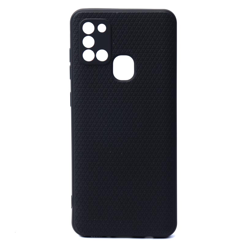 قاب ژله ای شطرنجی محافظ لنز دار Samsung A21s مشکی
