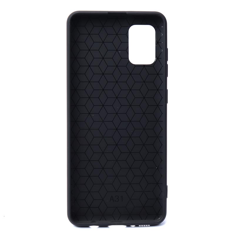 قاب ژله ای شطرنجی محافظ لنز دار Samsung A31 مشکی