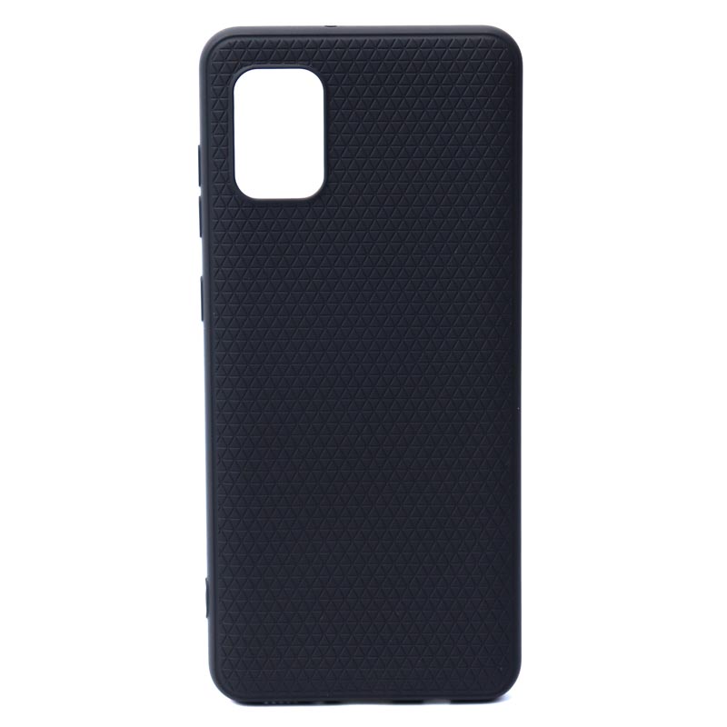 قاب ژله ای شطرنجی محافظ لنز دار Samsung A31 مشکی