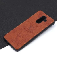 قاب چرمی طرح گوزن Samsung J8 قهوه ای