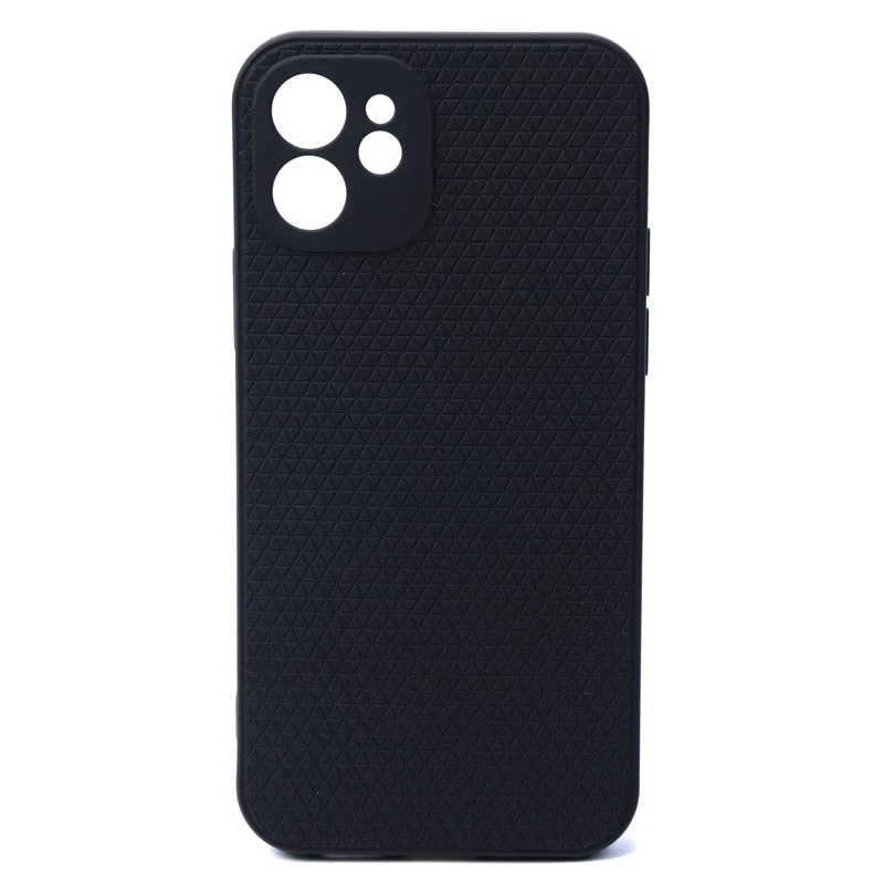 قاب ژله ای آیفون iPhone 12 شطرنجی محافظ لنزدار مشکی