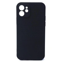 قاب ژله ای شطرنجی محافظ لنز دار iPhone 12 مشکی