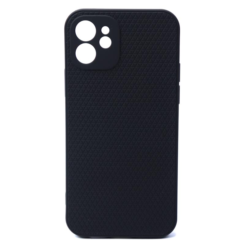 قاب ژله ای شطرنجی محافظ لنز دار iPhone 12 مشکی