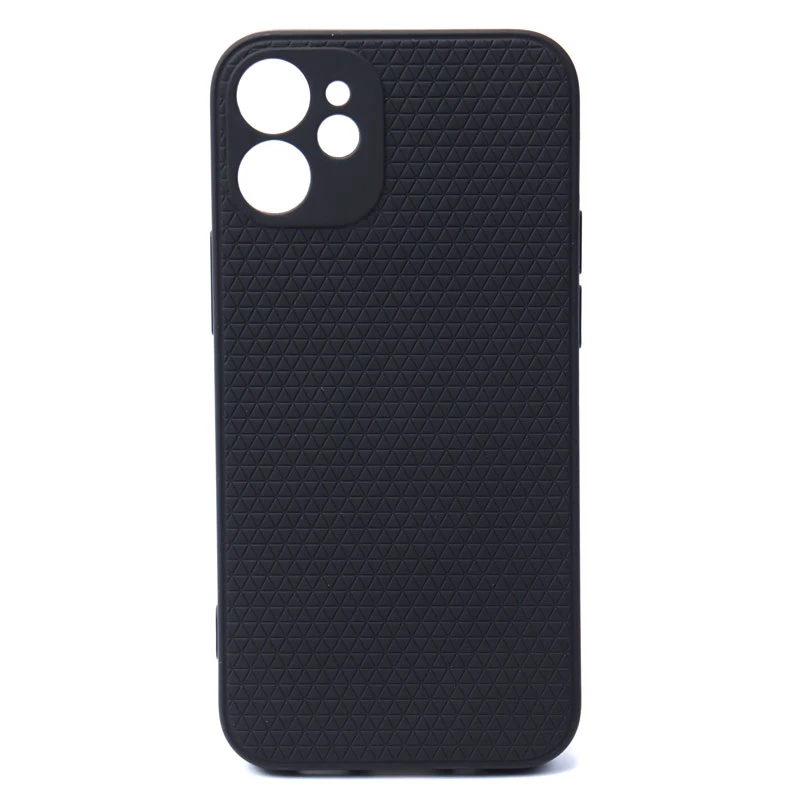 قاب ژله ای آیفون iPhone 12 Mini شطرنجی محافظ لنزدار مشکی
