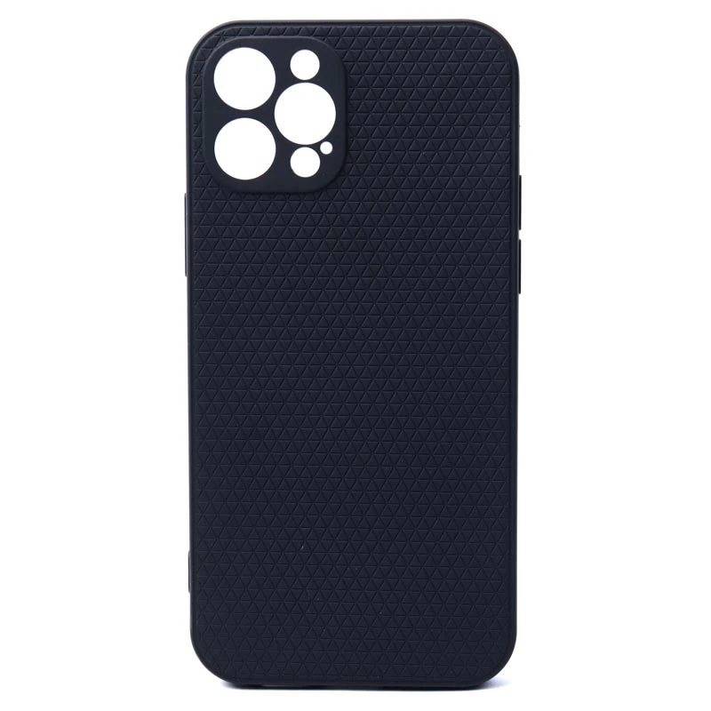 قاب ژله ای آیفون iPhone 12 Pro شطرنجی محافظ لنزدار مشکی
