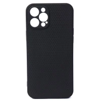 قاب ژله ای شطرنجی محافظ لنز دار iPhone 12 Pro Max مشکی