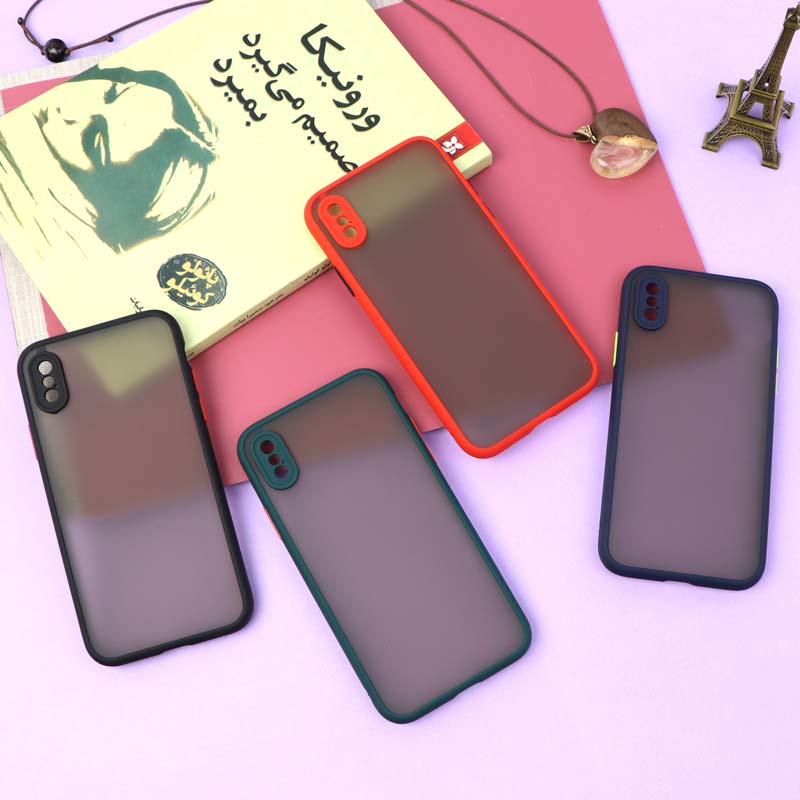قاب PC مات محافظ لنز دار iPhone X/XS