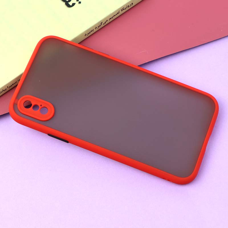 قاب PC مات محافظ لنز دار iPhone X/XS