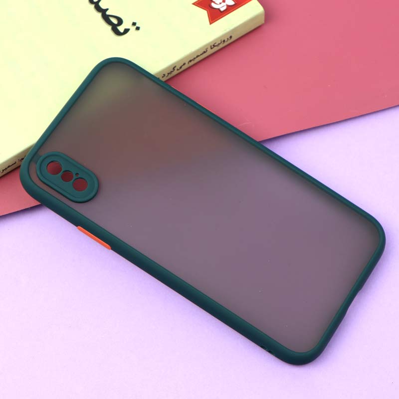 قاب PC مات محافظ لنز دار iPhone X/XS