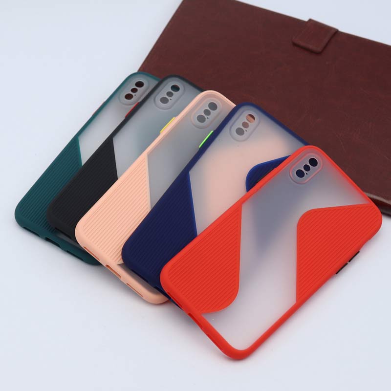 قاب PC آیفون iPhone X / XS طرح S پشت مات محافظ لنزدار