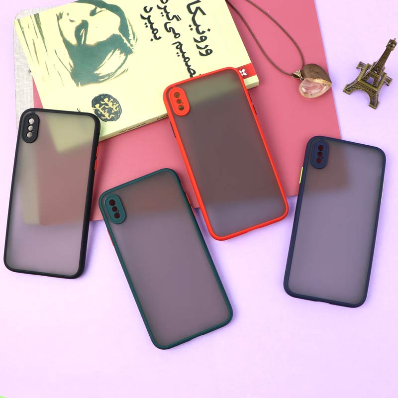 قاب PC مات محافظ لنز دار iPhone XS Max