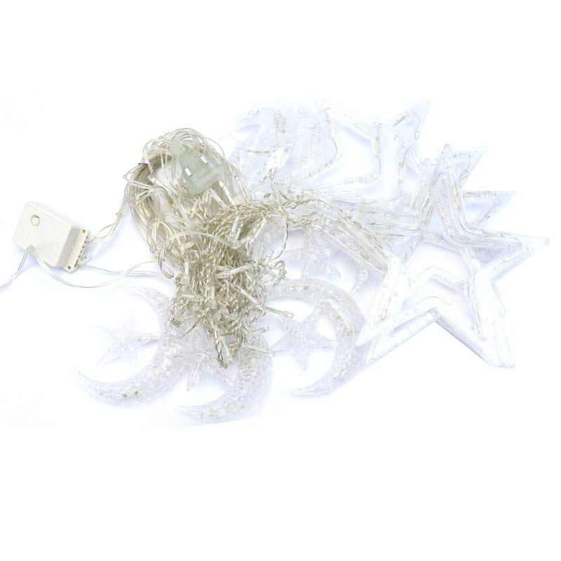 ریسه LED پرده ای طرح ماه و ستاره آفتابی Five Pointed Star