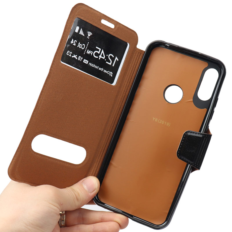 کیف کلاسوری چرمی Huawei Y6 2019 مشکی