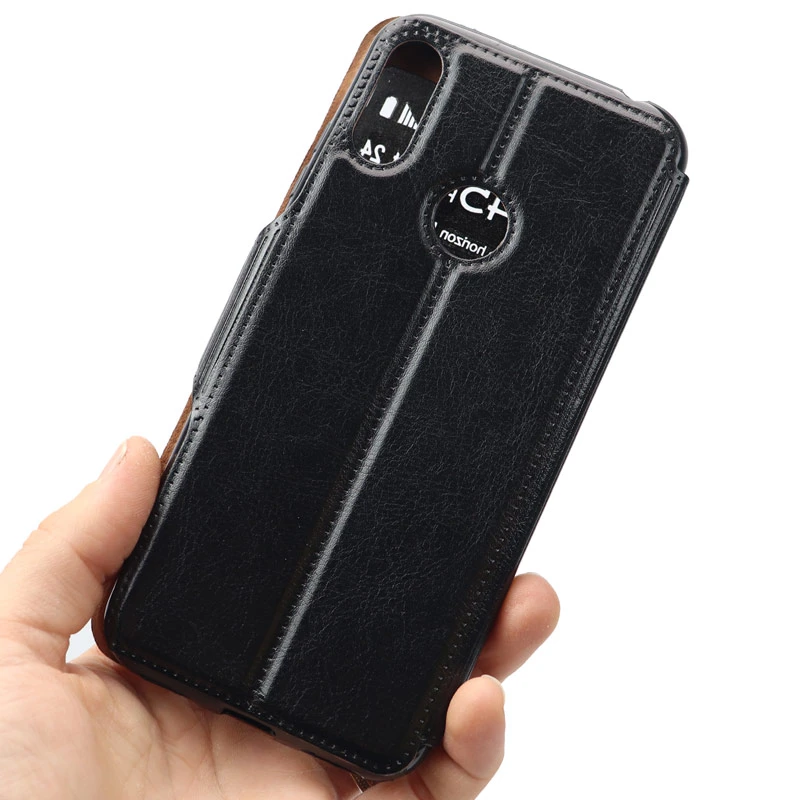 کیف کلاسوری چرمی Huawei Y6 2019 مشکی