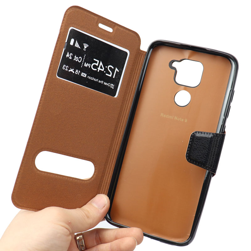 کیف کلاسوری چرمی Xiaomi Redmi Note 9 مشکی