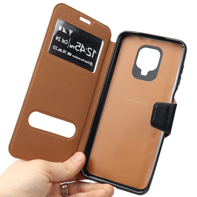 کیف کلاسوری چرمی Xiaomi Redmi Note 9S مشکی