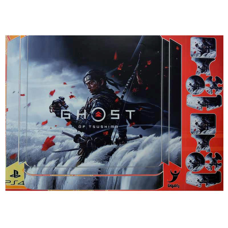 اسکین پلی استیشن 4 اسلیم طرح Ghost Of Tsushima