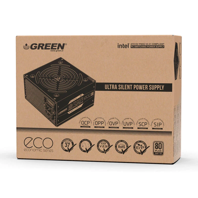 پاور 500 وات گرین Green GP500A-ECO Rev3.1 White