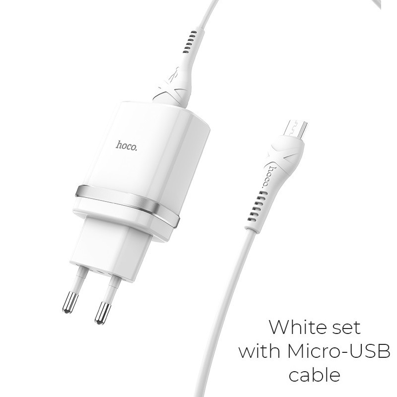 شارژر دیواری فست شارژ Hoco C12Q QC3 18W + کابل microUSB (گارانتی 12 ماهه)