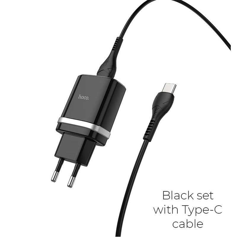 شارژر دیواری فست شارژ Hoco C12Q QC3 18W + کابل Type-C (گارانتی 12 ماهه)