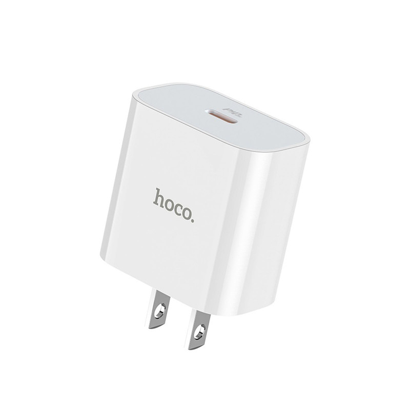 شارژر دیواری فست شارژ Hoco C76 PD QC3 18W + کابل آیفونی (گارانتی 12 ماهه)