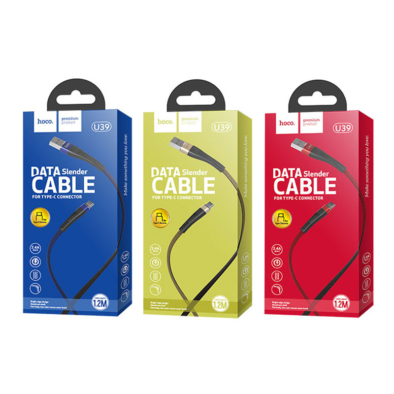 کابل Hoco U39 Type-C 2.4A 1.2m (گارانتی 12 ماهه)