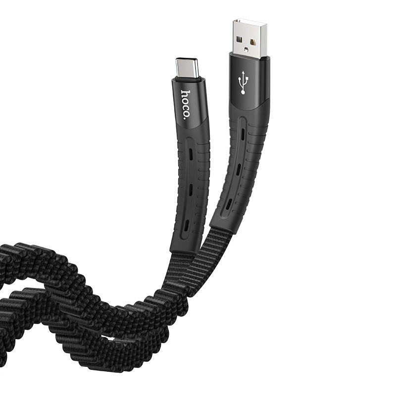کابل فست شارژ فنری Hoco U78 2.4A 1.2m Type-C (گارانتی 12 ماهه)