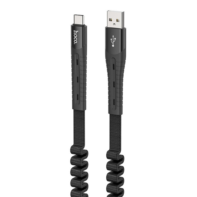 کابل فست شارژ فنری Hoco U78 2.4A 1.2m Type-C (گارانتی 12 ماهه)
