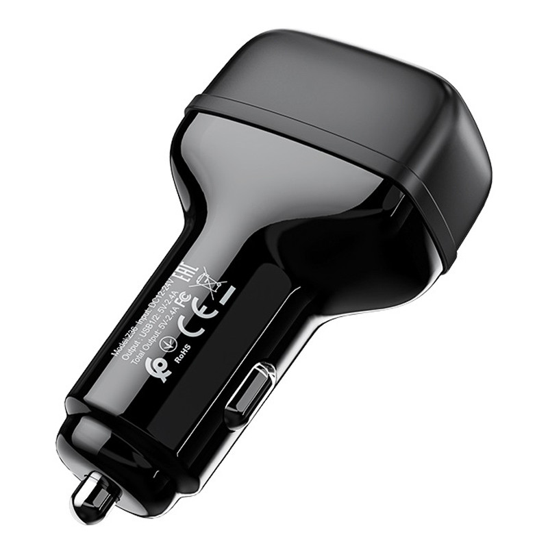 شارژر فندکی Hoco Z36 2.4A + کابل microUSB (گارانتی 12 ماهه)