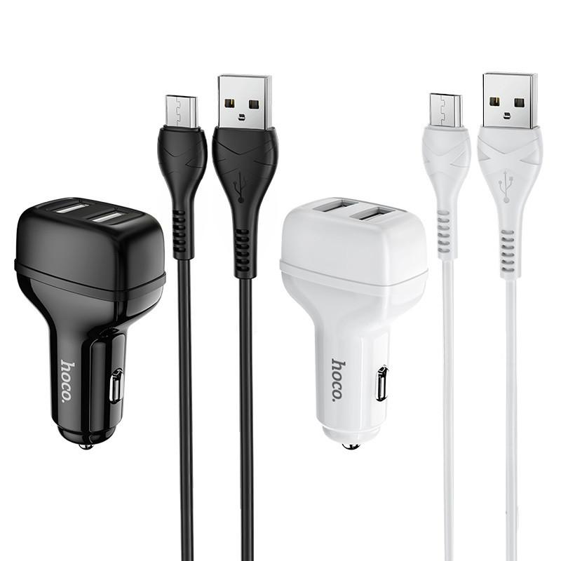 شارژر فندکی Hoco Z36 2.4A + کابل microUSB (گارانتی 12 ماهه)