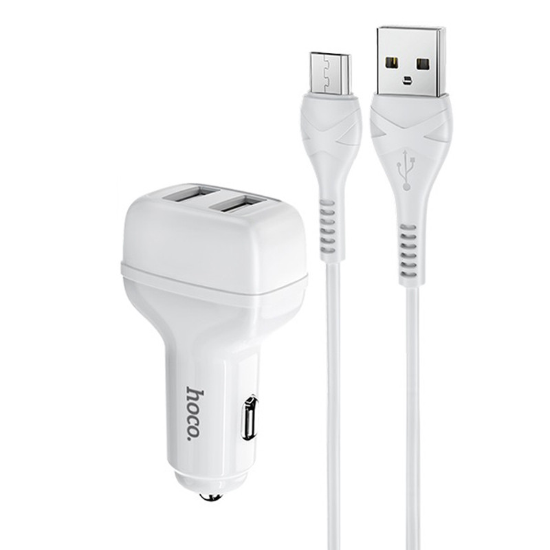 شارژر فندکی Hoco Z36 2.4A + کابل microUSB (گارانتی 12 ماهه)