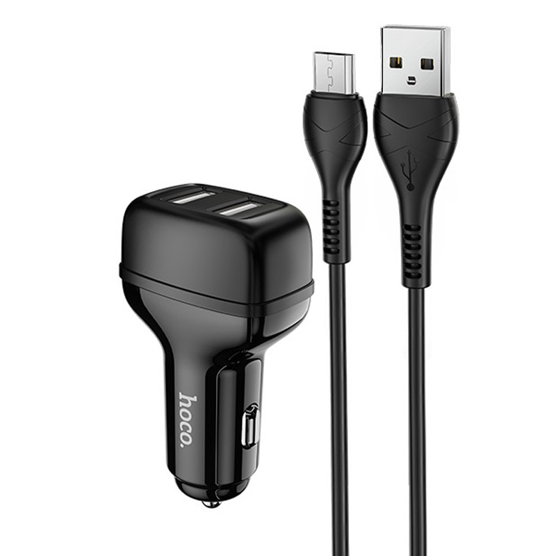 شارژر فندکی Hoco Z36 2.4A + کابل microUSB (گارانتی 12 ماهه)