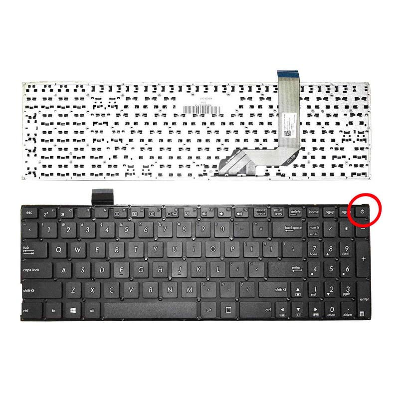 کیبورد لپ تاپ Asus X542 اینتر کوچک به همراه کلید پاور - مشکی