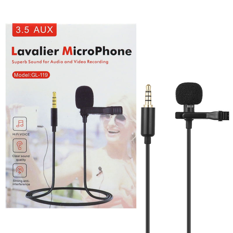 خرید میکروفون یقه ای Lavalier GL119 تکنوسان