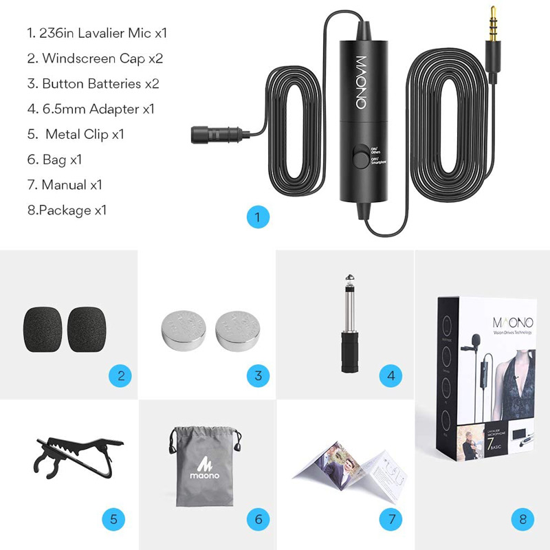 میکروفون یقه ای Maono AU-100