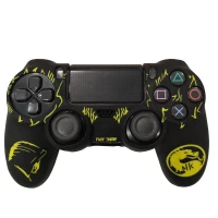 روکش دسته بازی PS4 طرح Mortal زرد کد 2 + روکش آنالوگ هدیه