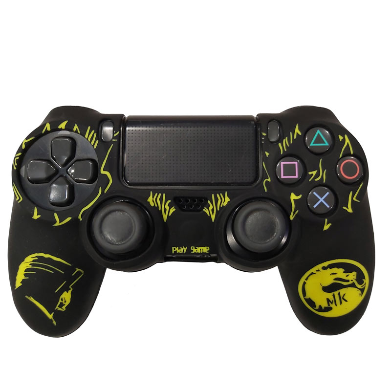 روکش دسته بازی PS4 طرح Mortal زرد کد 2 + روکش آنالوگ هدیه