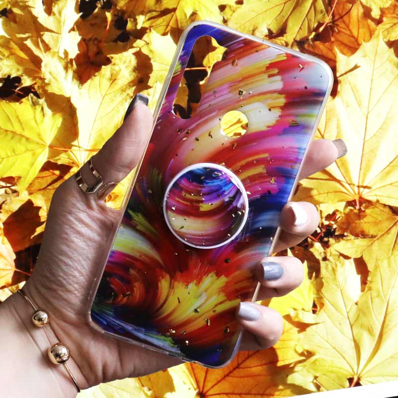 قاب رنگین کمانی پاپ سوکت دار خرچنگی کد8 شیائومی Redmi Note 8