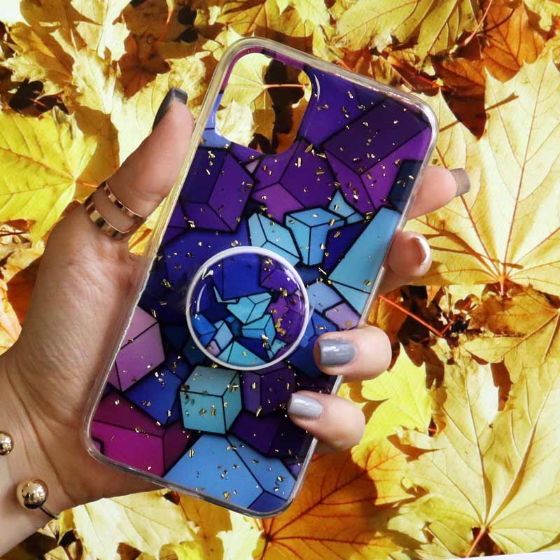 قاب رنگین کمانی پاپ سوکت دار خرچنگی کد7 آیفون iPhone 11