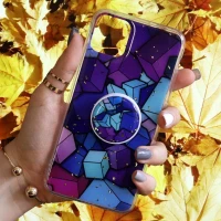 قاب رنگین کمانی پاپ سوکت دار خرچنگی کد7 آیفون iPhone 11 Pro Max