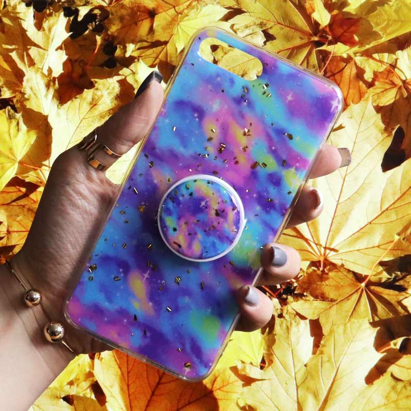قاب رنگین کمانی پاپ سوکت دار خرچنگی کد5 آیفون iPhone 7 Plus / 8 Plus